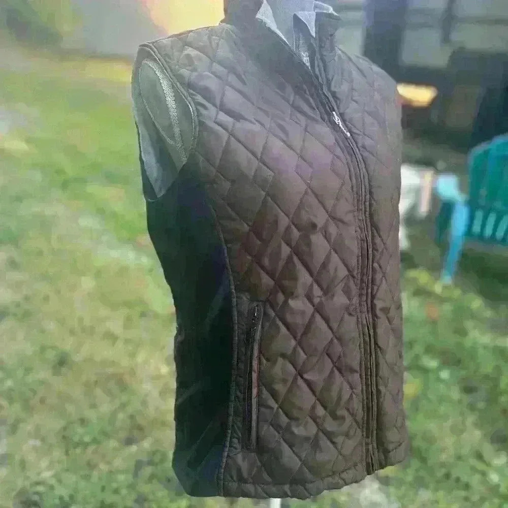 Serac women’s quilted vest. Size XL. Brown and cream. Serac brand vest. Fall - Picture 2 of 9